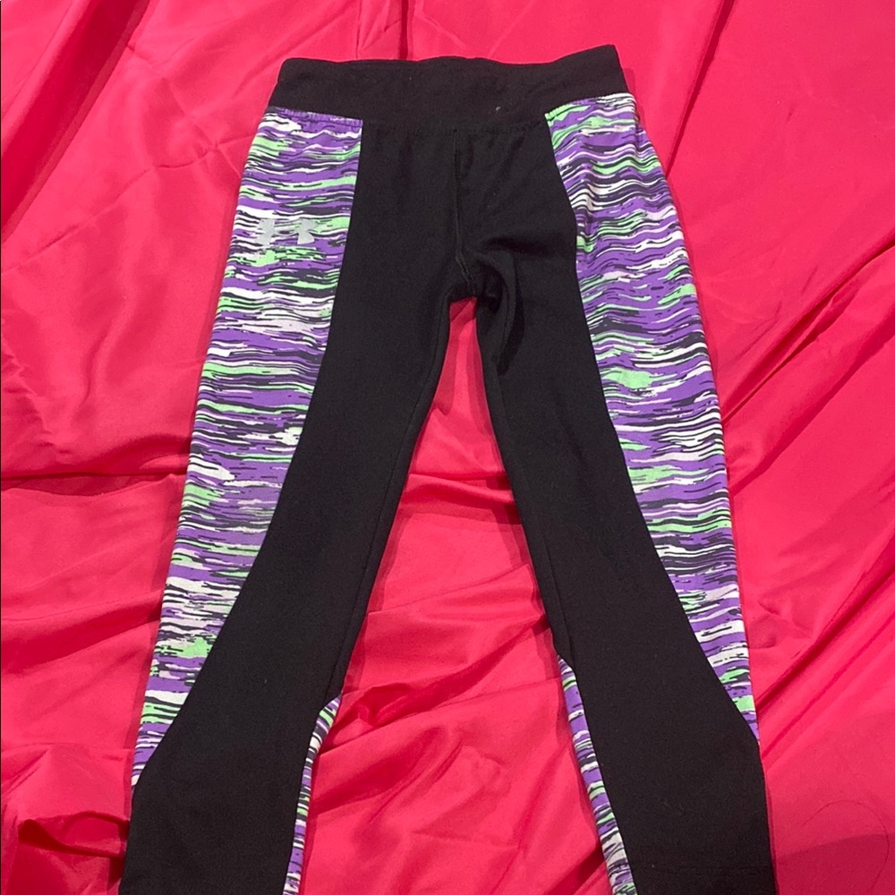 Kids' Black and Purple Patterned Leggings